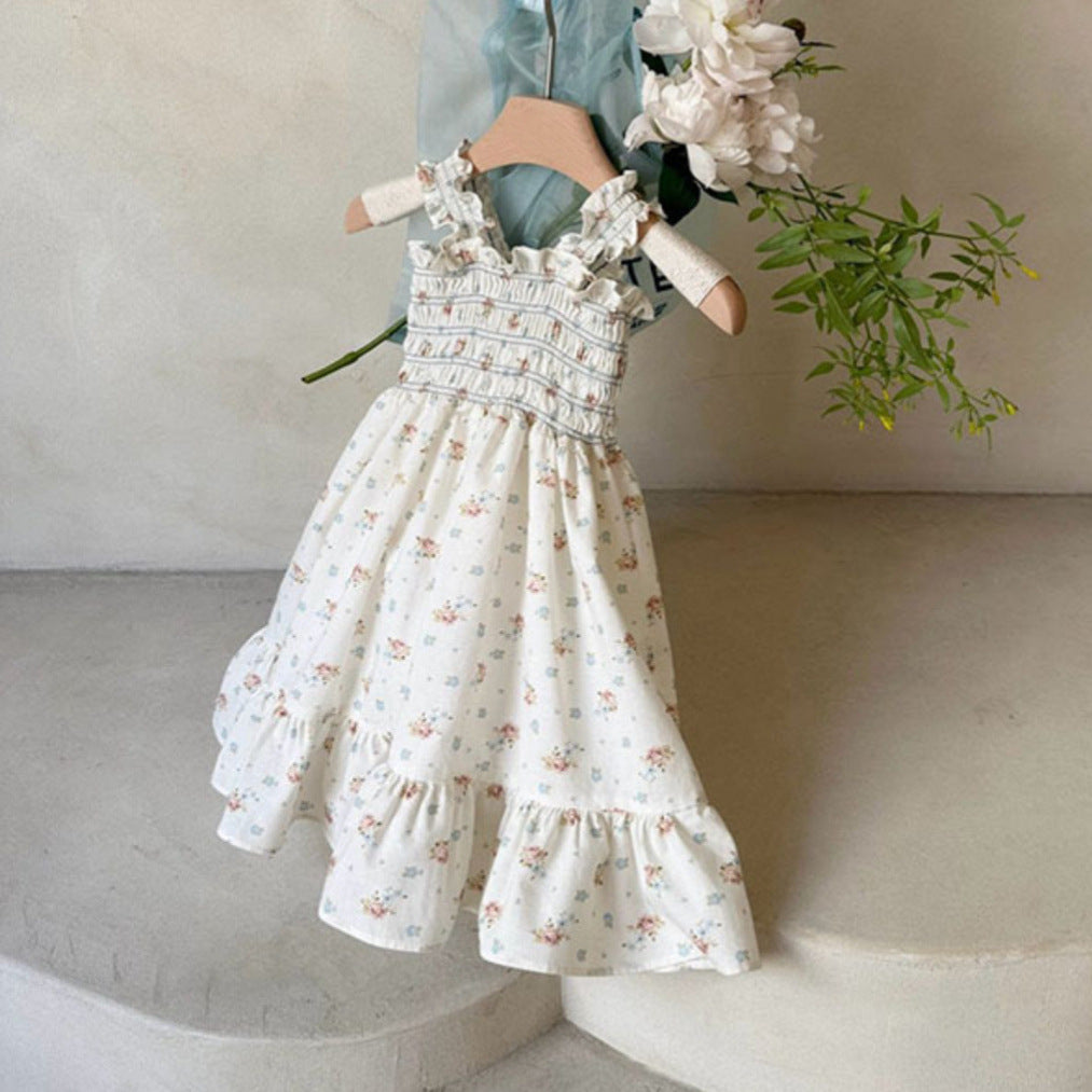 Summer Hot Selling Baby Kids Girls Sleeveless Flowers Pattern or Dots Pattern Princess Dress, MyKids-USA®, Baby & Toddler Dresses, MyKids-USA - Size/Age - 73 (6-9M) - Color - Beige -  -  - TR2505172156-A