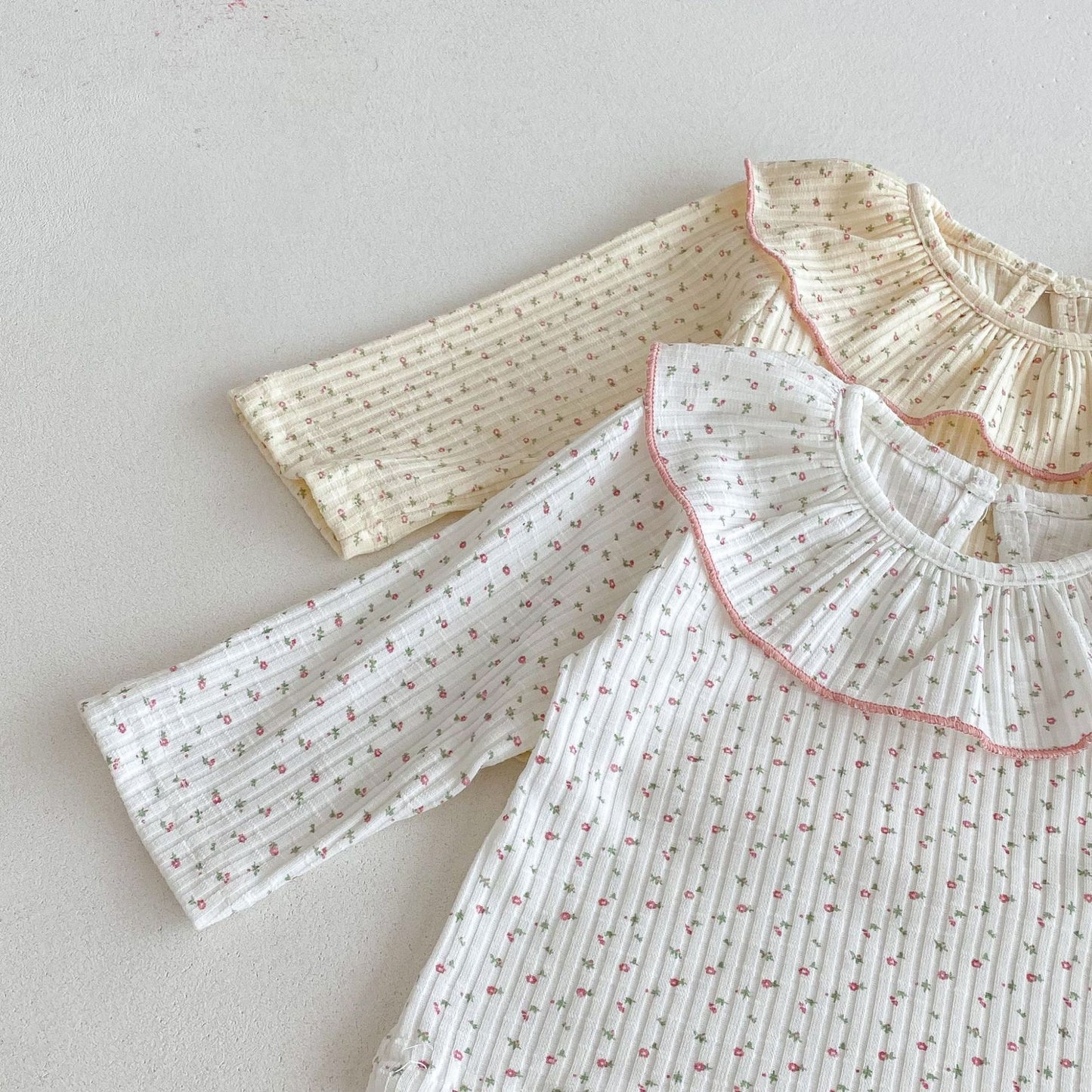 Autumn Arrival Baby Girls Flowers Pattern Long Sleeves Top with Collar, MyKids-USA®, Shirts, MyKids-USA -  -  -  -  -  -  - 