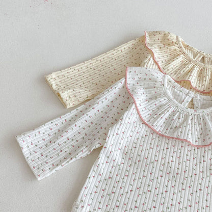 Autumn Arrival Baby Girls Flowers Pattern Long Sleeves Top with Collar, MyKids-USA®, Shirts, MyKids-USA -  -  -  -  -  -  - 