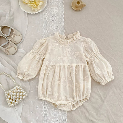 Autumn Baby Girls French Style Flowers Pattern Long-sleeved Onesies and Dress – Princess Sister Matching Set, MyKids-USA®, Baby & Toddler Outfits, MyKids-USA -  -  -  -  -  -  - 