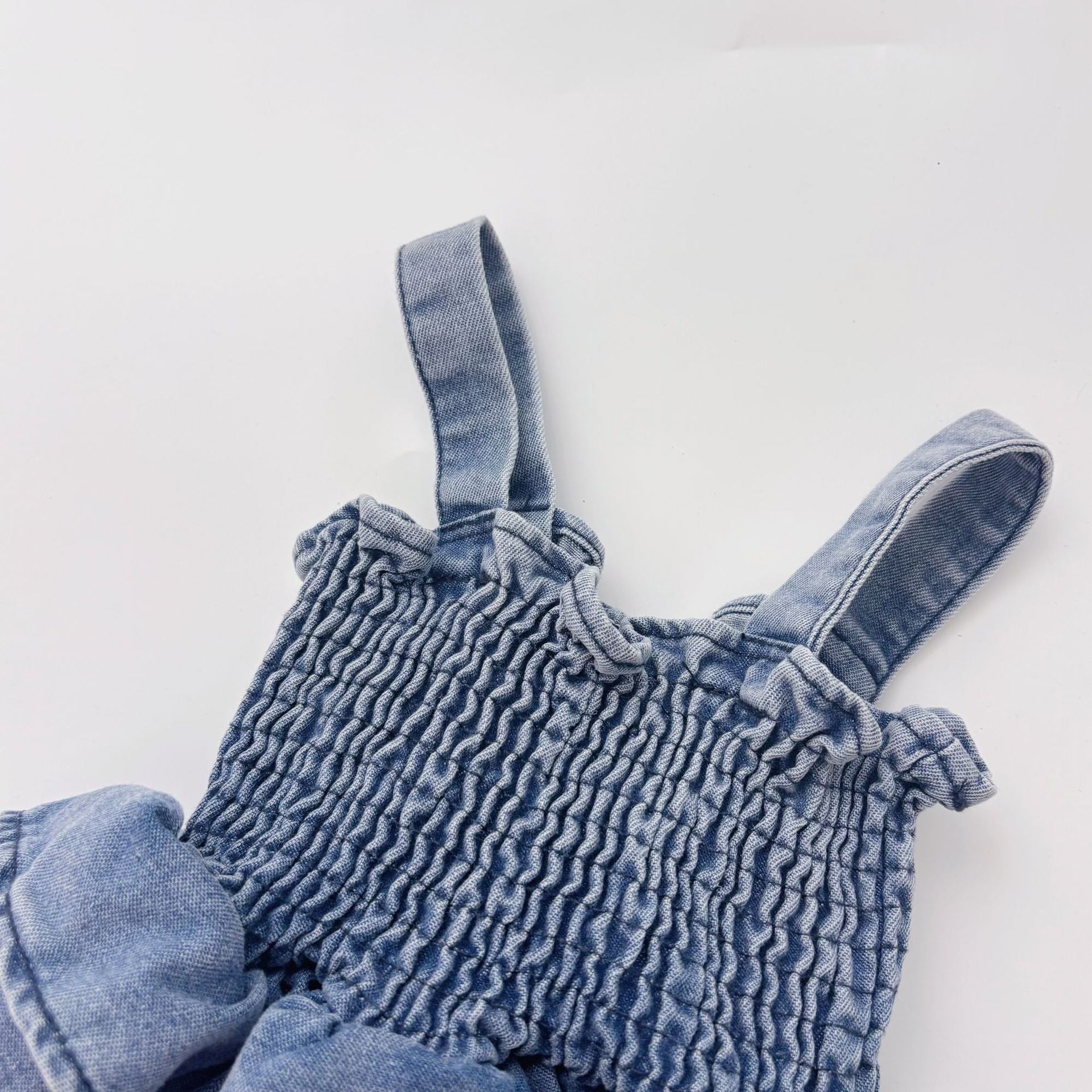 Summer Arrival Baby Girls Cute Sleeveless Denim Pleated Dress Design Strap Onesies, MyKids-USA®, Baby One-Pieces, MyKids-USA -  -  -  -  -  -  - 