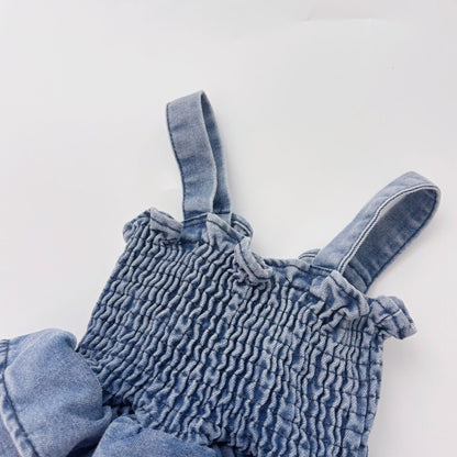 Summer Arrival Baby Girls Cute Sleeveless Denim Pleated Dress Design Strap Onesies, MyKids-USA®, Baby One-Pieces, MyKids-USA -  -  -  -  -  -  - 