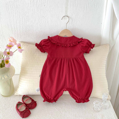 Summer Arrival Baby Girls Cute Short Sleeves Color Patchwork Rompers, MyKids-USA®, Baby One-Pieces, MyKids-USA -  -  -  -  -  -  - 