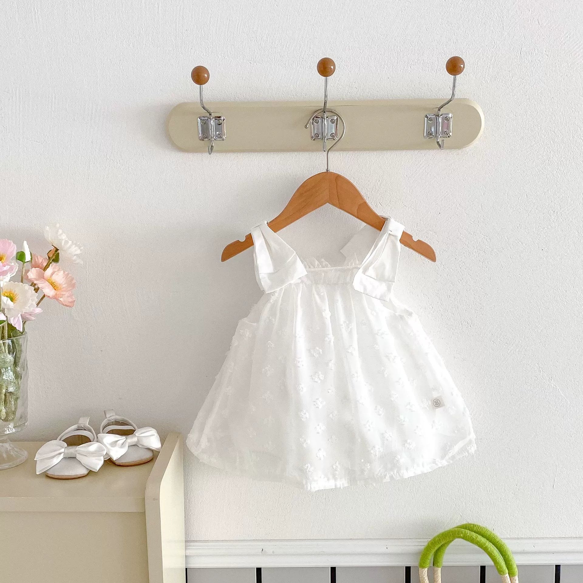 Summer Arrival Baby Girls Flowers Jacquard Tulle Design Sleeveless Dress, MyKids-USA®, Baby & Toddler Dresses, MyKids-USA - Size/Age - 66 (3-6M) - Color - White -  -  - TR2506182000-A