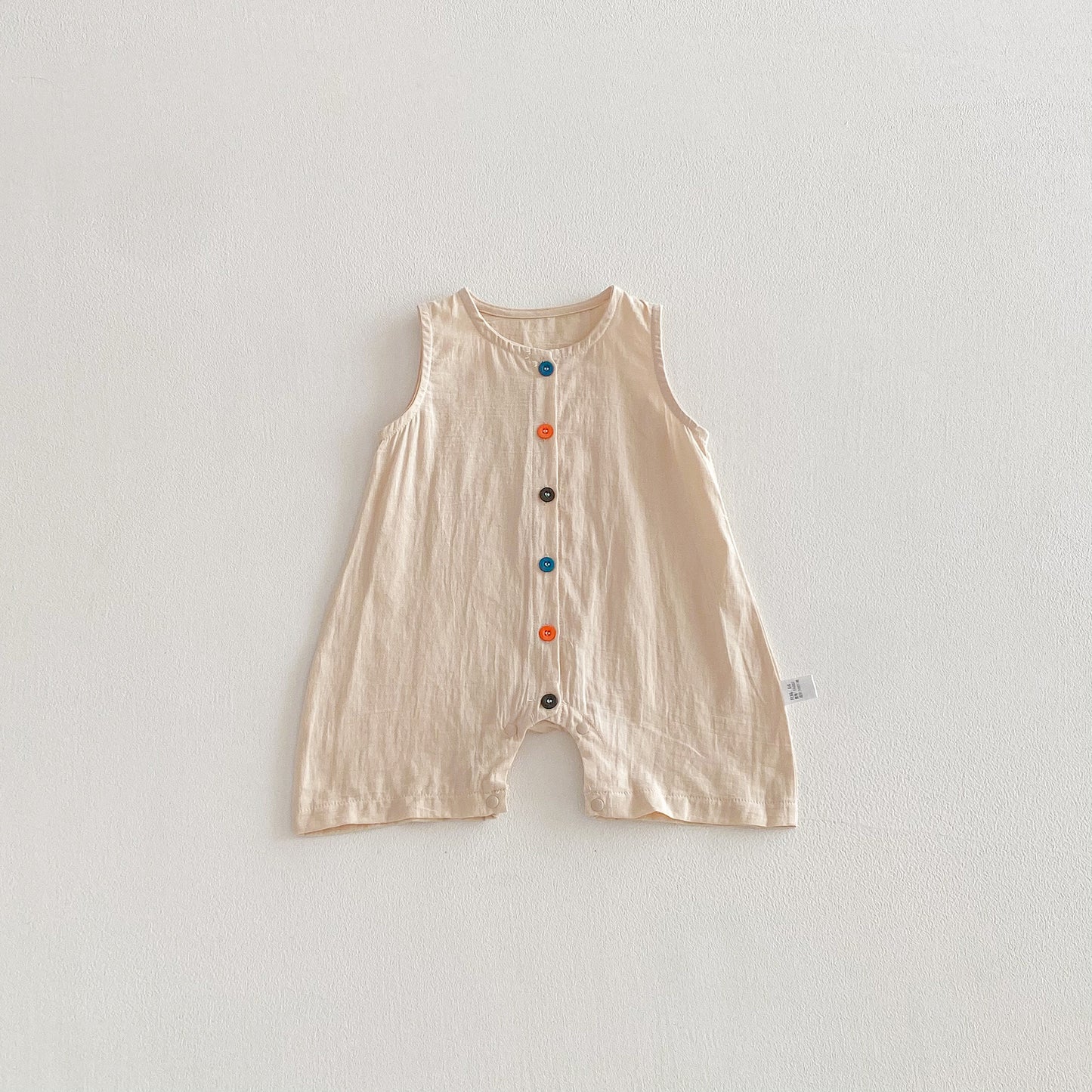 Summer Arrival Baby Unisex Sleeveless Single Breasted Rompers, MyKids-USA®, Baby One-Pieces, MyKids-USA - Size/Age - 66 (3-6M) - Color - Apricot -  -  - TR2603161712-A.
