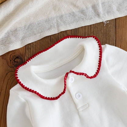 Spring and Autumn Baby Kids Girls Long Sleeves Top and Red Sleeveless Overalls Clothing Set, MyKids-USA®, Baby & Toddler Outfits, MyKids-USA -  -  -  -  -  -  - 