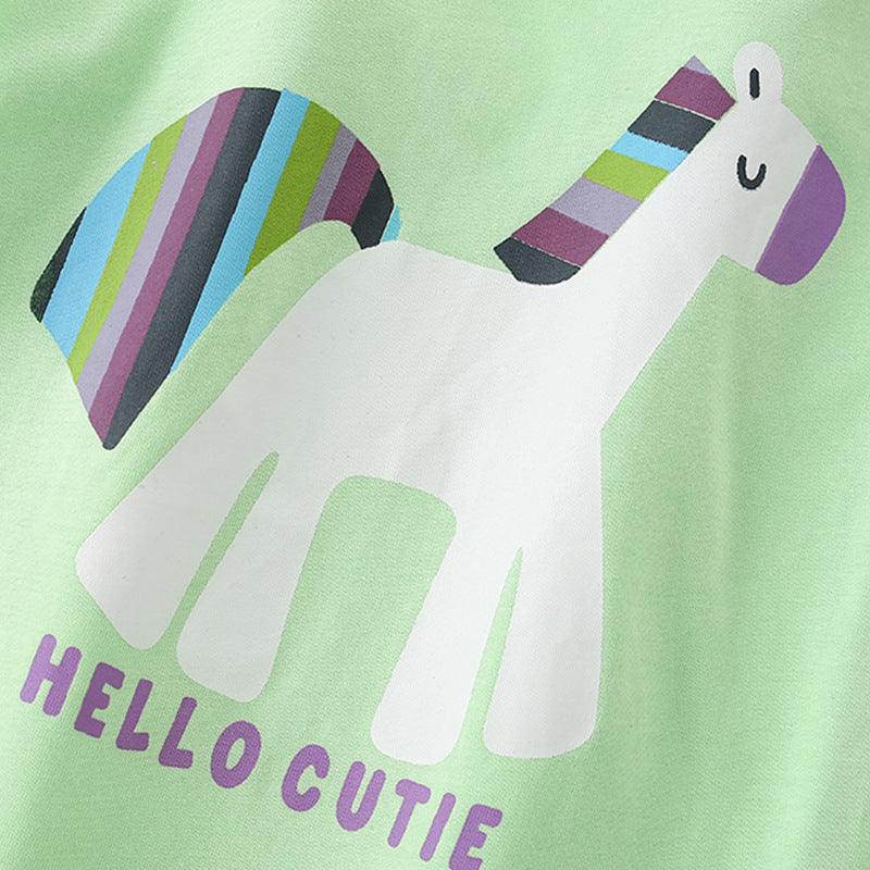 Summer Arrival Unisex Kids’ Horse Cartoon Pattern T-shirt in European and American Style, MyKids-USA®, Baby & Toddler Tops, MyKids-USA -  -  -  -  -  -  - 
