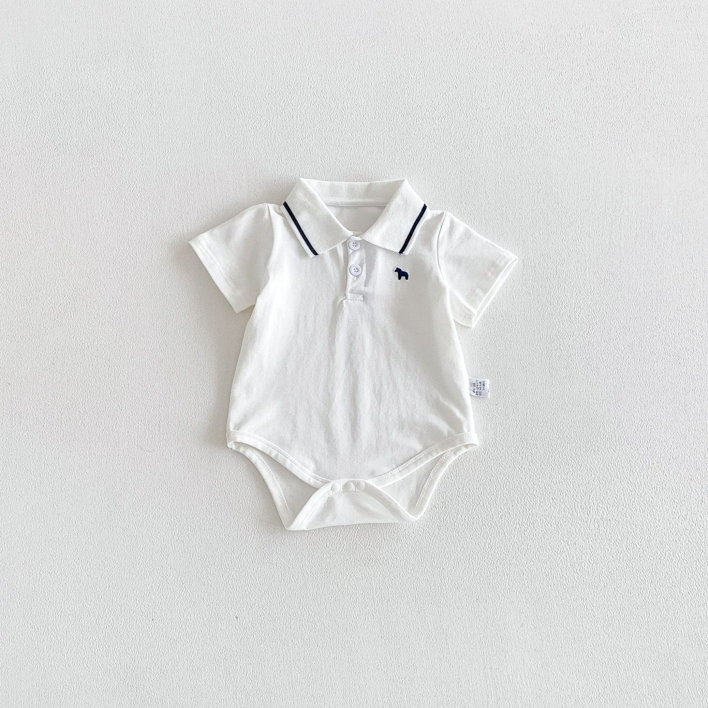 Summer Arrival Baby Boys Short Sleeves Polo Design Bodysuits, MyKids-USA®, Baby & Children's One-Pieces, MyKids-USA - Size/Age - 66 (3-6M) - Color - White -  -  - TR2604202141-B.
