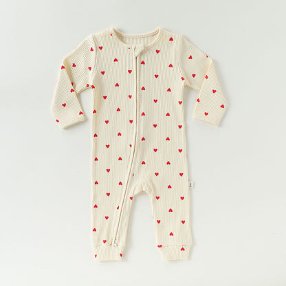 Spring and Autumn Baby Kids Long Sleeves Hearts Pattern Rompers and Onesies, MyKids-USA®, Baby One-Pieces, MyKids-USA - Size/Age - 66 (3-6M) - Color - Apricot -  -  - TR2601051740-A.