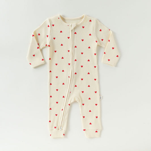 Spring and Autumn Baby Kids Long Sleeves Hearts Pattern Rompers and Onesies, MyKids-USA®, Baby One-Pieces, MyKids-USA - Size/Age - 66 (3-6M) - Color - Apricot -  -  - TR2601051740-A.