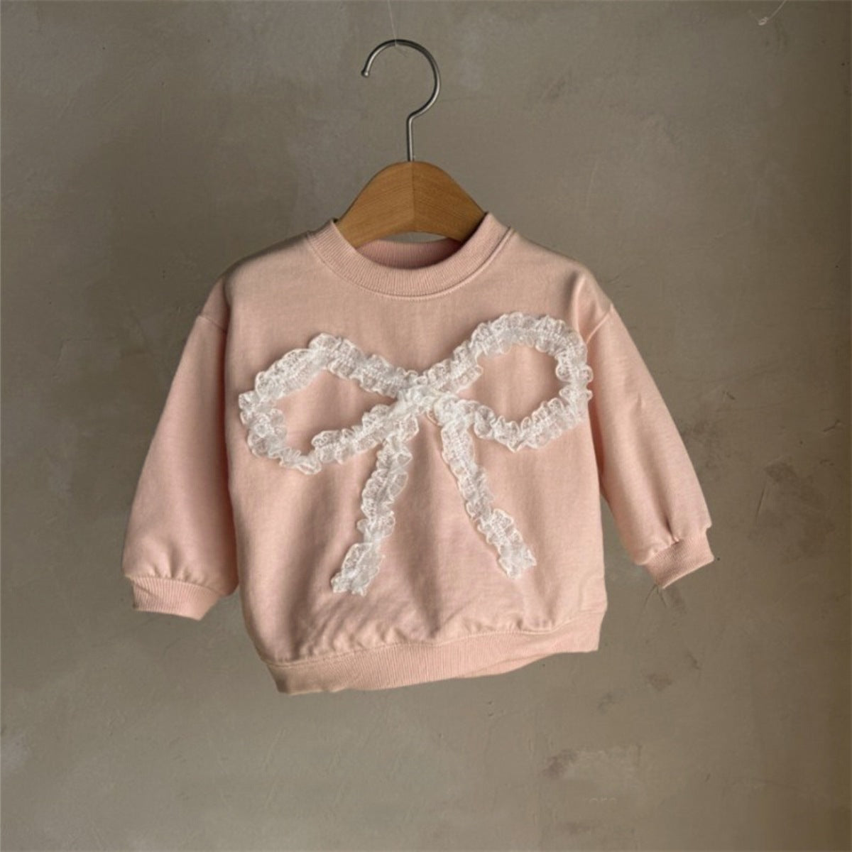 MyKids-USA® Spring Autumn Baby Kids Girls Long Sleeves Butterfly-bow Pattern Pullover and Lace Trim Pants