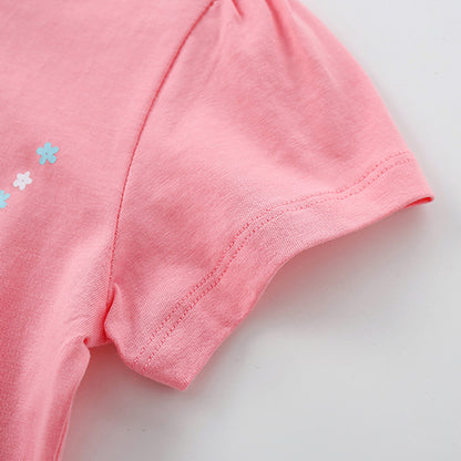 Summer Girls’ Princess Cartoon Pattern T-shirt in European and American Style, MyKids-USA®, T-Shirts, MyKids-USA -  -  -  -  -  -  - .