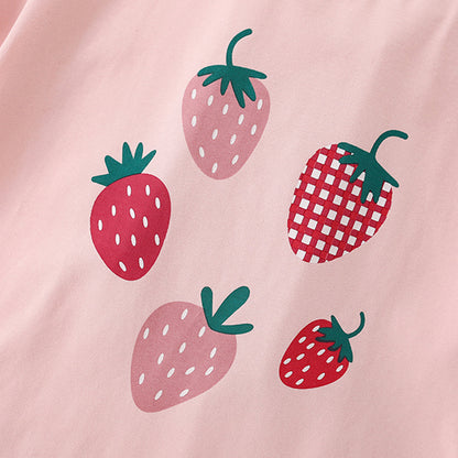 Summer Arrival Pink Strawberry Pattern Short Sleeves Cute Dress for Stylish Girls, MyKids-USA®, Baby & Toddler Dresses, MyKids-USA -  -  -  -  -  -  - 