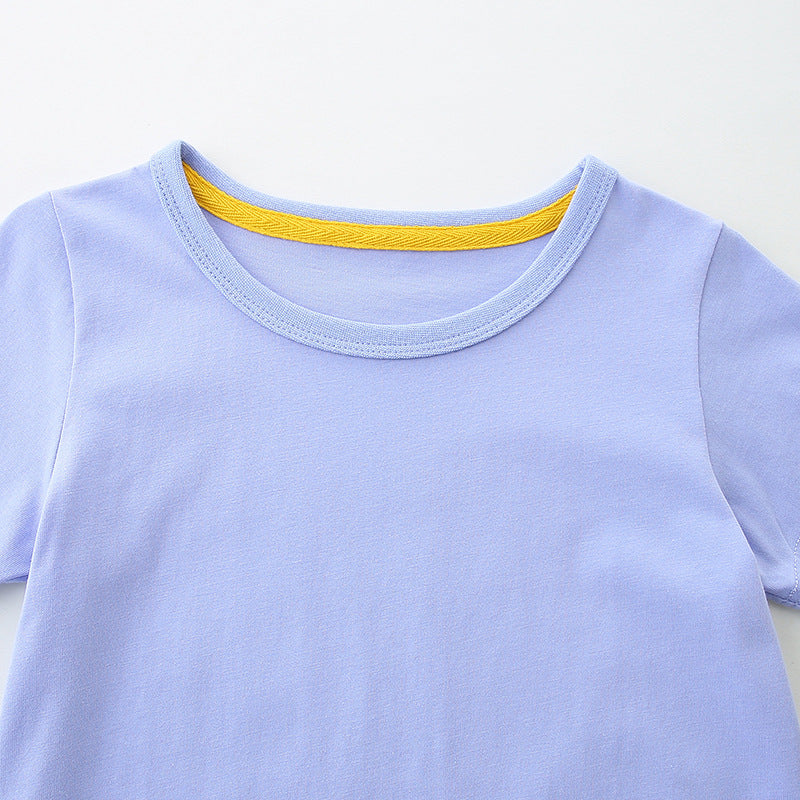 Summer Arrival Rabbit and Strawberry Cartoon Pattern Short Sleeves Dress for Stylish Girls, MyKids-USA®, Baby & Toddler Dresses, MyKids-USA -  -  -  -  -  -  - 