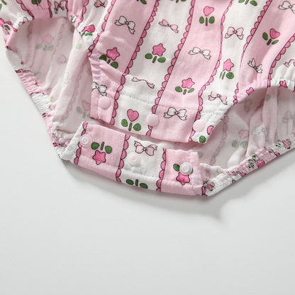 Arrival Autumn Baby Girls Flowers and Striped Pattern Long Sleeves Onesies with Collar, MyKids-USA®, Baby One-Pieces, MyKids-USA -  -  -  -  -  -  - 