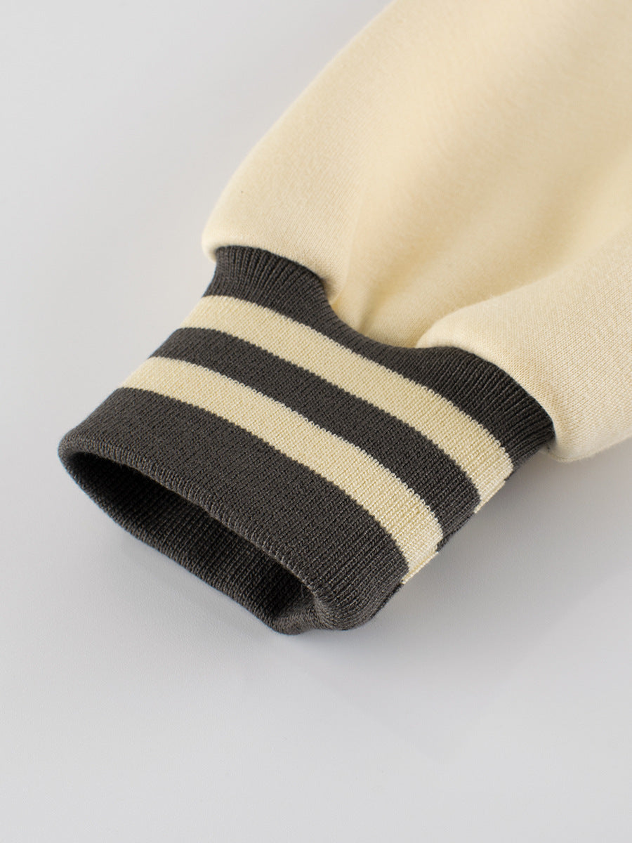 Boys and Girls Letters Pattern Contrast Design Single Breasted Baseball Coat, MyKids-USA®, Baby & Toddler Outerwear, MyKids-USA -  -  -  -  -  -  - 