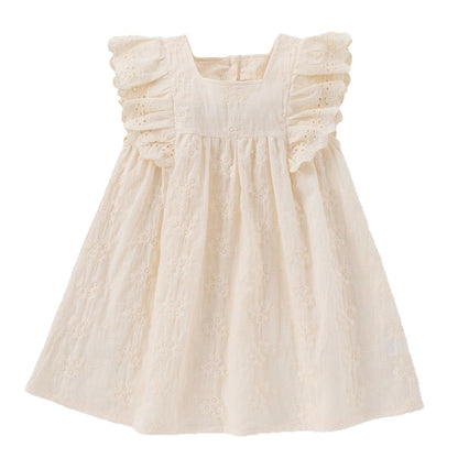 Summer Arrival Solid Color Flowers Pattern Fly Sleeves Dress for Stylish Girls, MyKids-USA®, Baby & Toddler Dresses, MyKids-USA -  -  -  -  -  -  - 