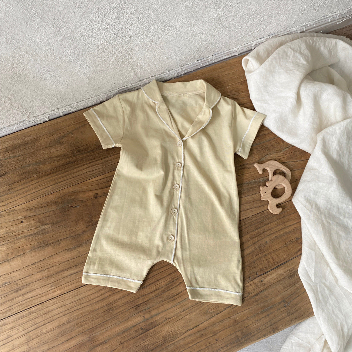 Summer Arrival Baby Short Sleeves Casual Sleeping Rompers Bodysuits