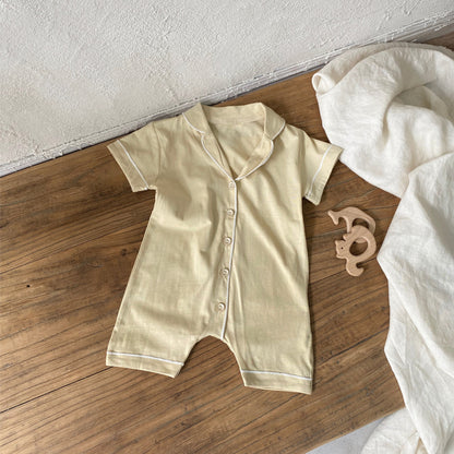 Summer Arrival Baby Short Sleeves Casual Sleeping Rompers Bodysuits