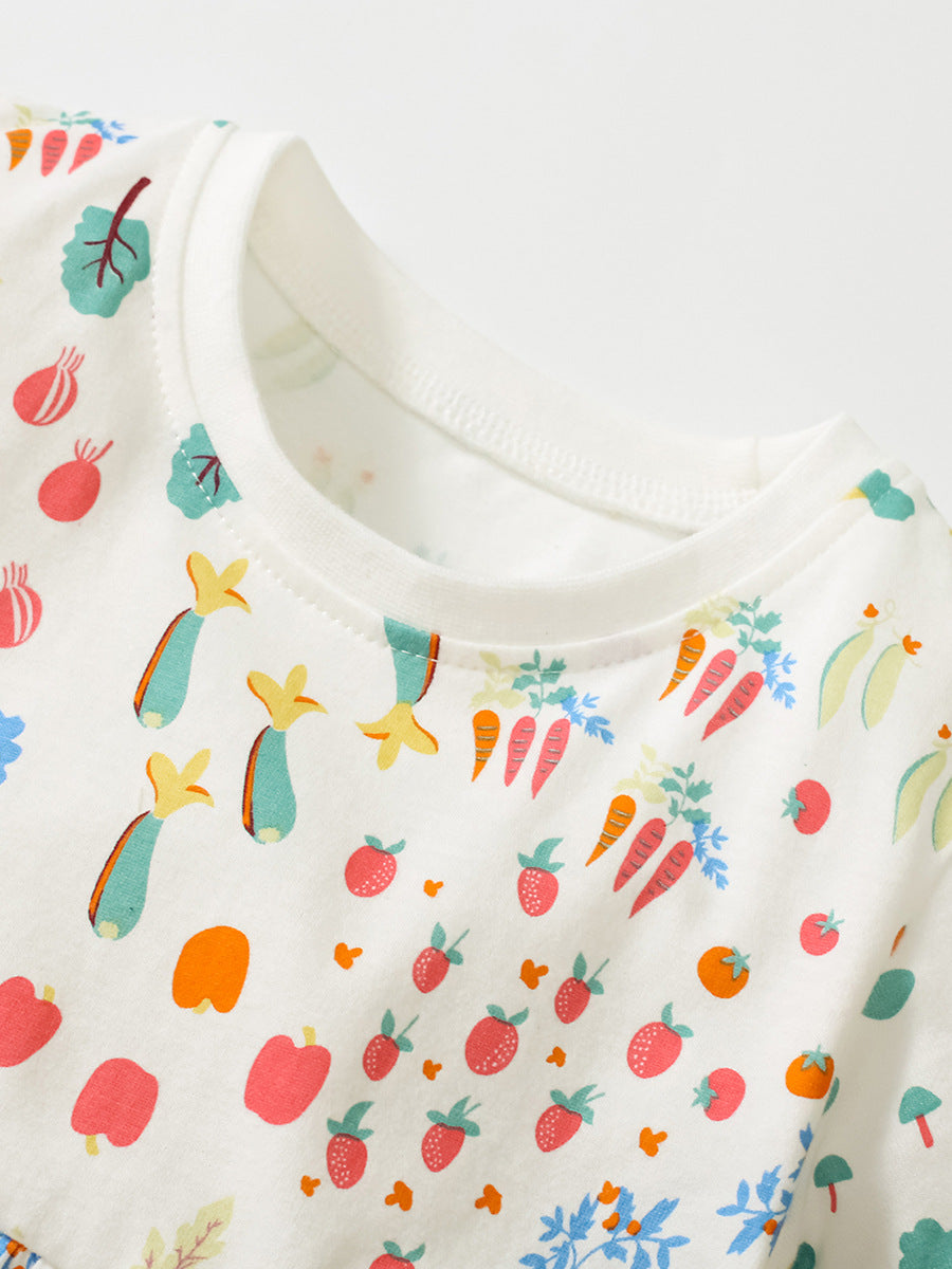 Spring And Summer Baby Girls Short Sleeves Vegetable Cartoon Collection Dress, MyKids-USA®, Baby & Toddler Dresses, MyKids-USA -  -  -  -  -  -  - 