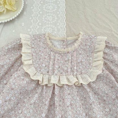 MyKids-USA® Arrival Autumn Baby Kids Girls Long Sleeves Flowers Pattern Lace Trim Top