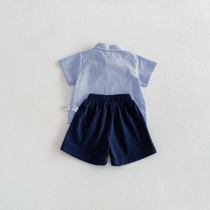 Summer Baby Kids Boys Short Sleeves Striped Shirt and Plain Shorts Clothing Set, MyKids-USA®, Baby & Children's Outfits, MyKids-USA -  -  -  -  -  -  - .