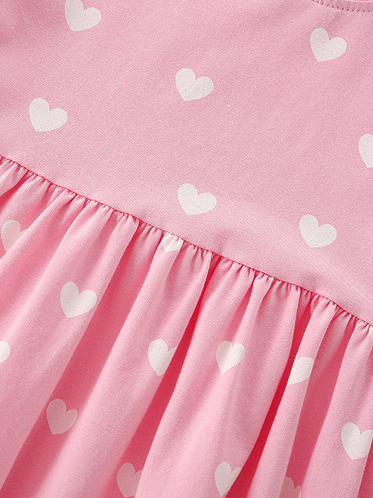 Summer Arrival Short Sleeves Hearts Pattern Dress for Stylish Girls, MyKids-USA®, Baby & Children's Dresses, MyKids-USA -  -  -  -  -  -  - .