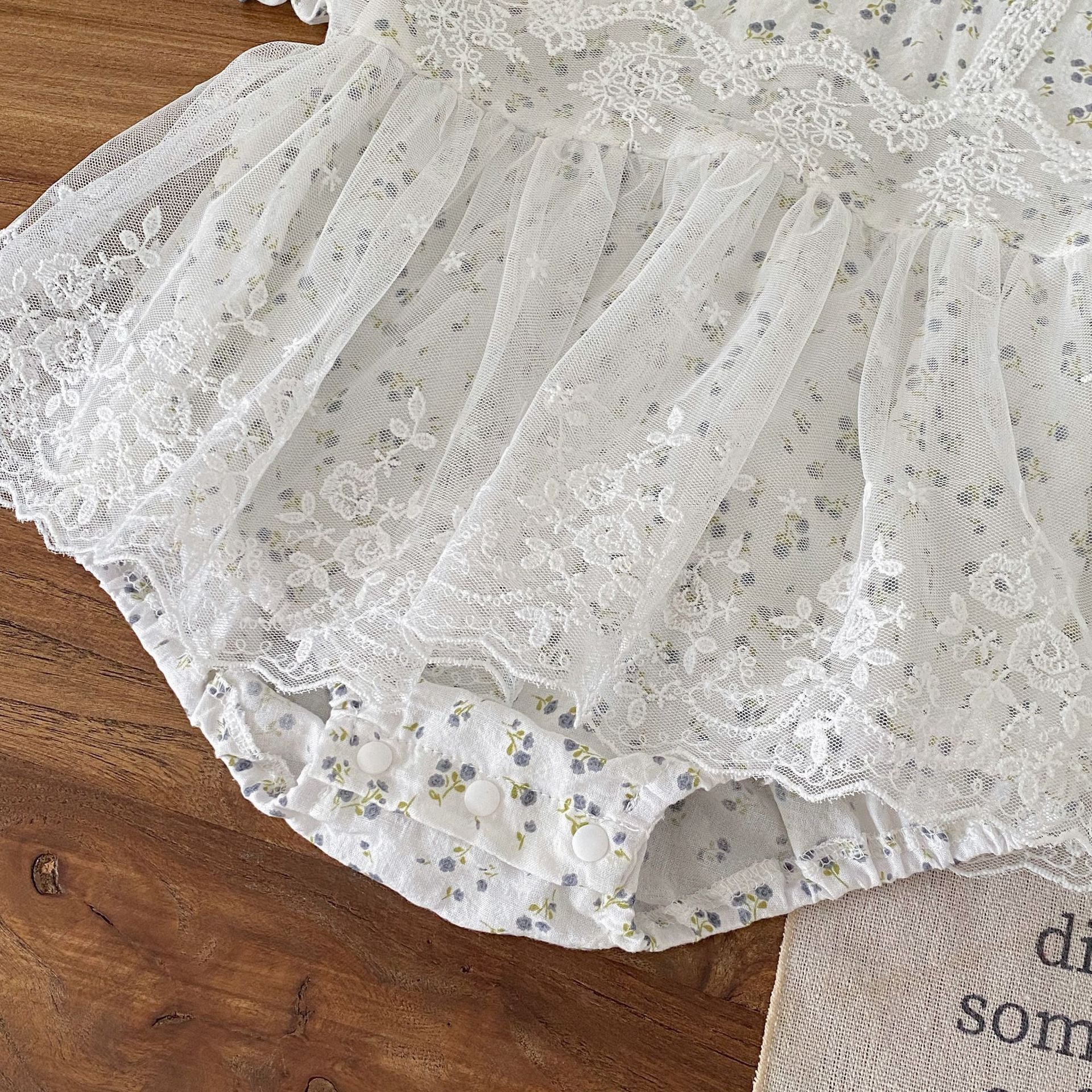 Summer Arrival Baby Girls Short Sleeves Floral Pattern Tulle Decorated Bodysuit, MyKids-USA®, Bodysuits, MyKids-USA -  -  -  -  -  -  - .