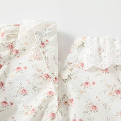 Arrival Spring Baby Girls Flowers Pattern Long Sleeves Beige Onesies with Collar, MyKids-USA®, Baby One-Pieces, MyKids-USA -  -  -  -  -  -  - .