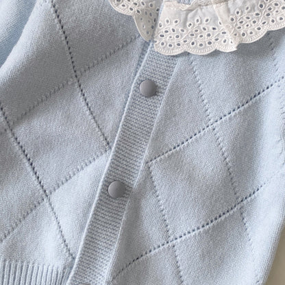 Winter and Autumn Baby Kids Girls Argyle Pattern Long Sleeves Cardigan and Plain Pants Knitted Clothing Set, MyKids-USA®, Baby & Toddler Outfits, MyKids-USA -  -  -  -  -  -  - 