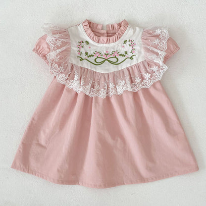 Arrival Summer Flowers Pattern Baby Kids Girls Onesies and Dress – Princess Sister Matching Set, MyKids-USA®, Baby & Children's Outfits, MyKids-USA - Size/Age - 66 (3-6M) - Color - Pink -  -  - TR2604052348-B.
