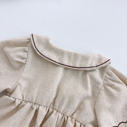 Autumn Arrival Baby Girls Long Sleeves Flowers Embroidered Onesies, MyKids-USA®, Baby One-Pieces, MyKids-USA -  -  -  -  -  -  - 