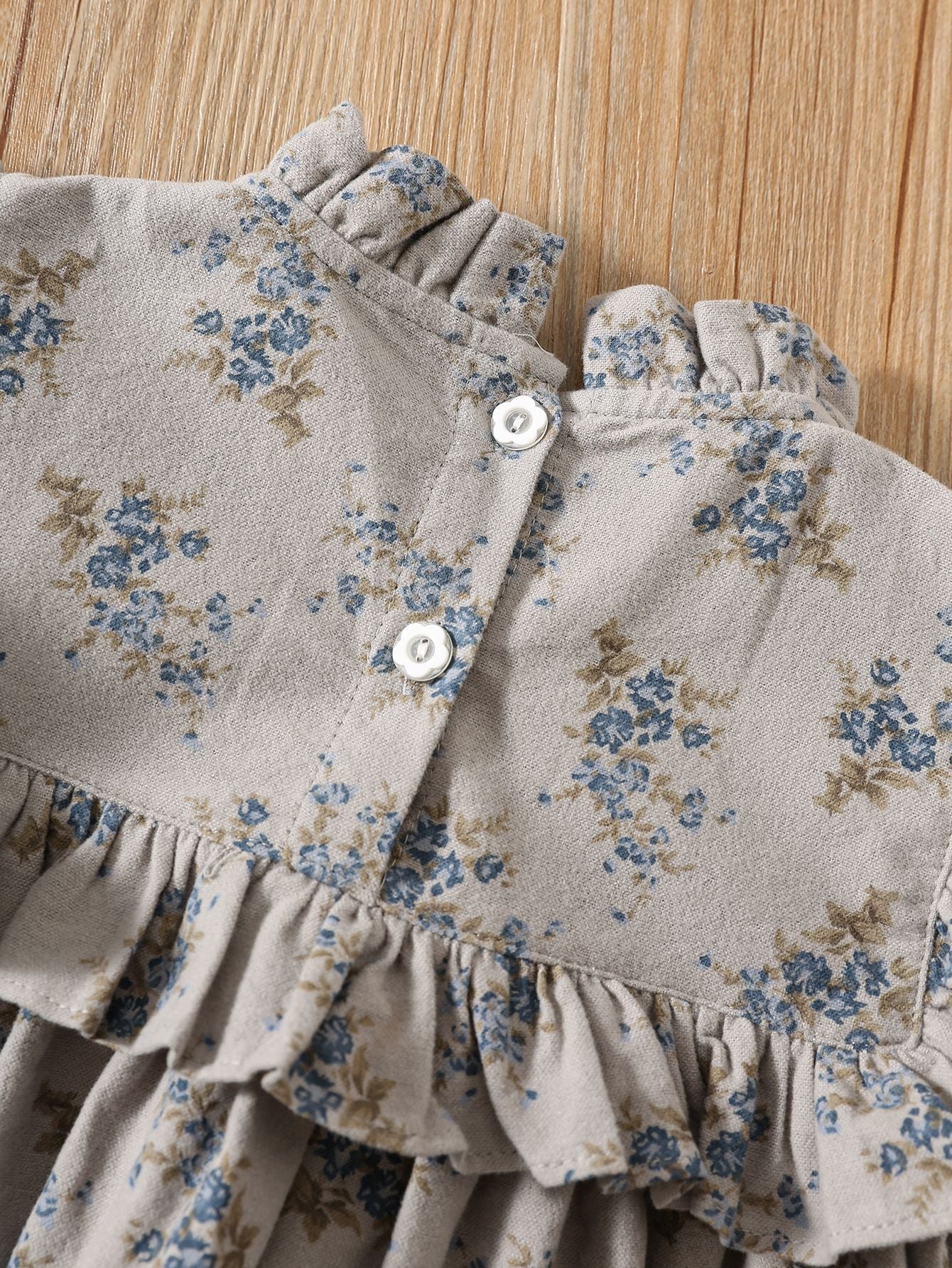 Autumn Arrival Baby Kids Girls Floral Pattern Long Sleeves Ruffle Neck Dress, MyKids-USA®, Baby & Toddler Dresses, MyKids-USA -  -  -  -  -  -  - 