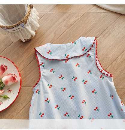 Summer Arrival Baby Girls Sleeveless Cherry Pattern Single Breasted Dress, MyKids-USA®, Baby & Children's Dresses, MyKids-USA -  -  -  -  -  -  - .