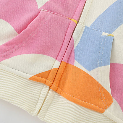 European and American Style Girls’ Hooded Zip-up Color Patchwork Coat with Long Sleeves, MyKids-USA®, Baby & Toddler Outerwear, MyKids-USA -  -  -  -  -  -  - 