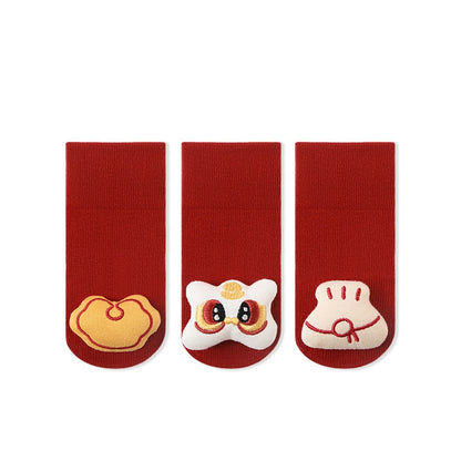 Autumn and Spring Baby Boys and Girls Cute Cartoon Pattern Socks 1 Lot=3-Pair Set, MyKids-USA®, Baby & Toddler Socks & Tights, MyKids-USA - Size/Age - XS (0-6M) - Color - Yellow -  -  - TR2601252156-E.