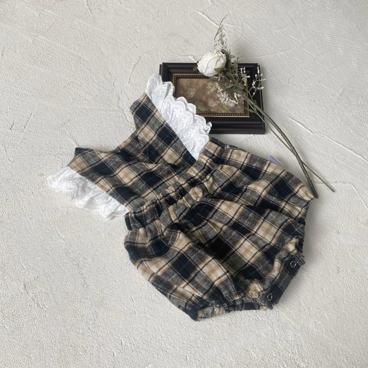 Autumn and Spring Arrival Baby Girls Plaid Pattern Sleeveless V Neck Bodysuit, MyKids-USA®, Bodysuits, MyKids-USA - Size/Age - 66 (3-6M) - Color - Blue -  -  - TR2601212303-A.