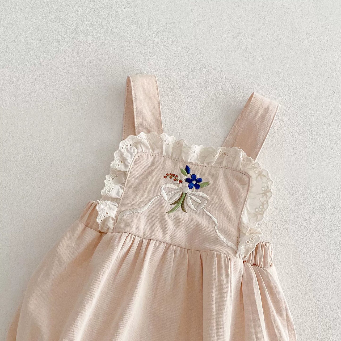 Autumn Arrival Baby Kids Girls Sleeveless Flowers Embroidery Strap Onesies Overalls and White Shirt Clothing Set, MyKids-USA®, Baby & Toddler Outfits, MyKids-USA -  -  -  -  -  -  - 