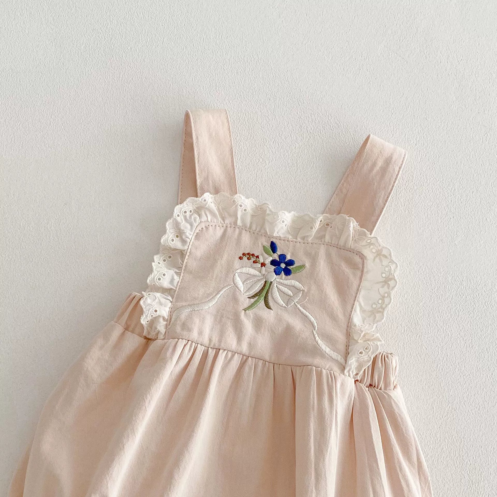 Autumn Arrival Baby Kids Girls Sleeveless Flowers Embroidery Strap Onesies Overalls and White Shirt Clothing Set, MyKids-USA®, Baby & Toddler Outfits, MyKids-USA -  -  -  -  -  -  - 