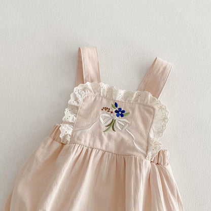 Autumn Arrival Baby Kids Girls Sleeveless Flowers Embroidery Strap Onesies Overalls and White Shirt Clothing Set, MyKids-USA®, Baby & Toddler Outfits, MyKids-USA -  -  -  -  -  -  - 