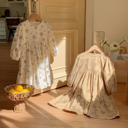 Arrival Autumn Girls French Style Cute Flowers Pattern Long Sleeves Dress, MyKids-USA®, Baby & Toddler Dresses, MyKids-USA -  -  -  -  -  -  - 