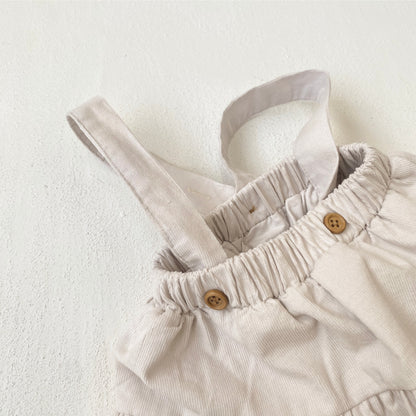 MyKids-USA® Autumn Arrival Baby Girls Sleeveless Solid Color Overalls Skirt