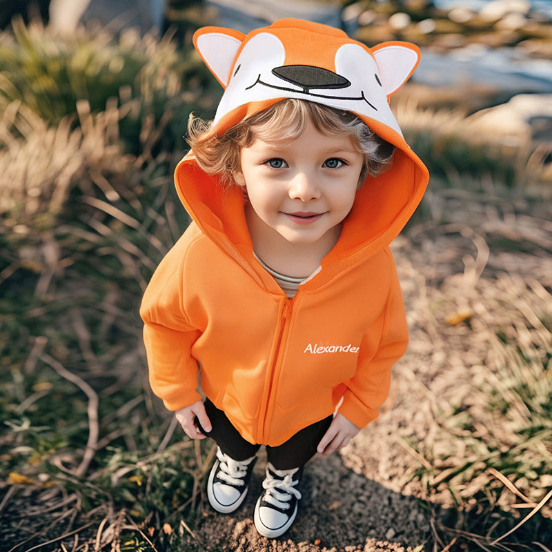 Spring and Autumn Boys Animals Cartoon Pattern Long Sleeves Zip-up Hooded Coat, MyKids-USA®, Baby & Toddler Coats & Jackets, MyKids-USA -  -  -  -  -  -  - 
