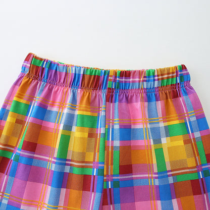 Summer Baby Kids Cartoon Camera Pattern Vest and Plaid Shorts Clothing Set for Girls, MyKids-USA®, Baby & Toddler Outfits, MyKids-USA -  -  -  -  -  -  - 