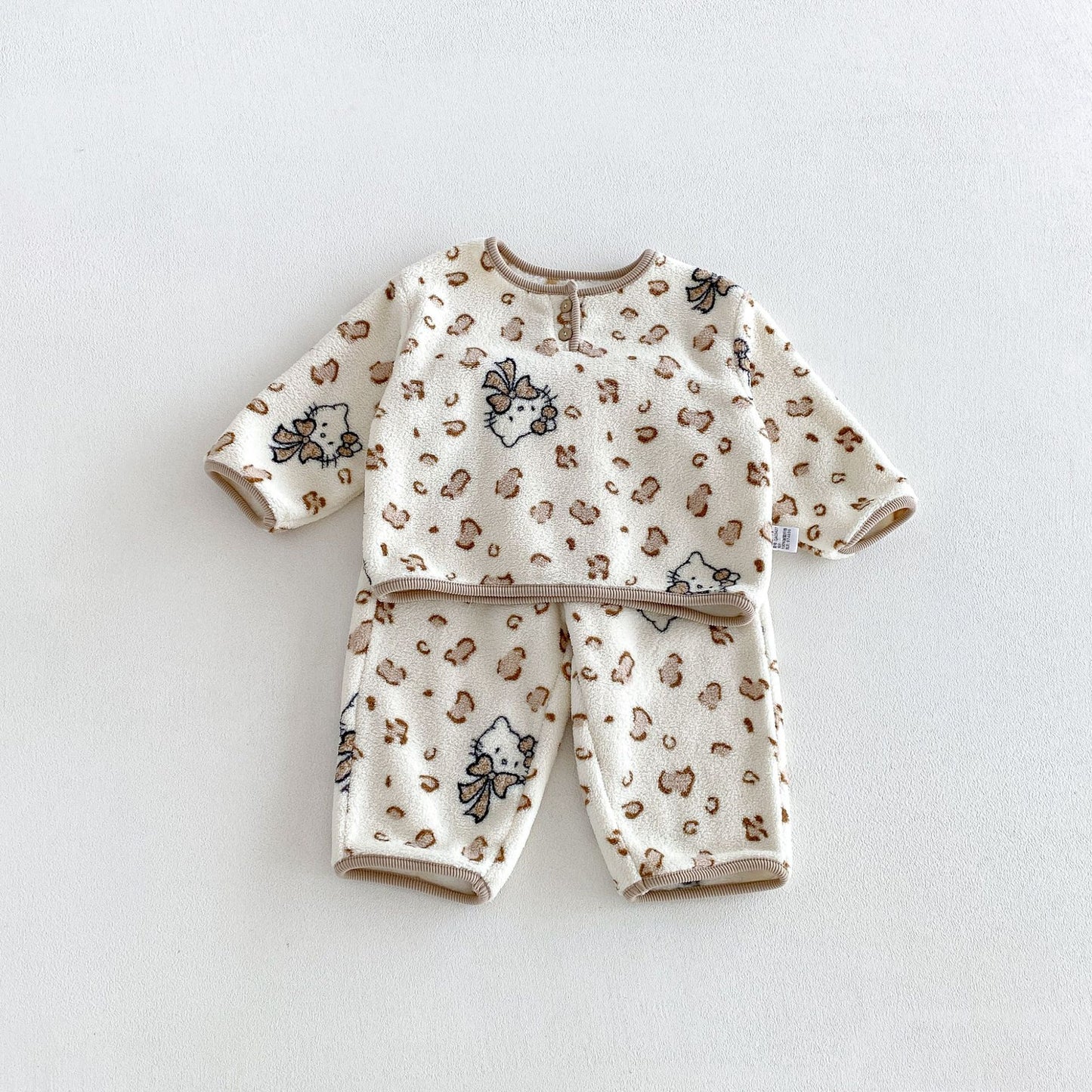 MyKids-USA® Hot Selling Winter Baby Kids Long Sleeves Fleeece-Lined Cartoon Top and Pants Set