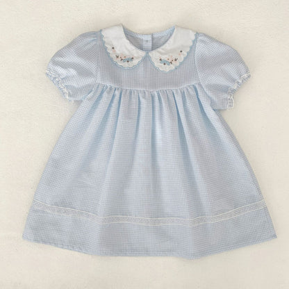 Summer Girls Plaid Pattern Color Patchwork Onesies and Dress – Princess Sister Matching Set, MyKids-USA®, Baby & Children's Outfits, MyKids-USA - Size/Age - 66 (3-6M) - Color - Blue -  -  - TR2604082336-A.