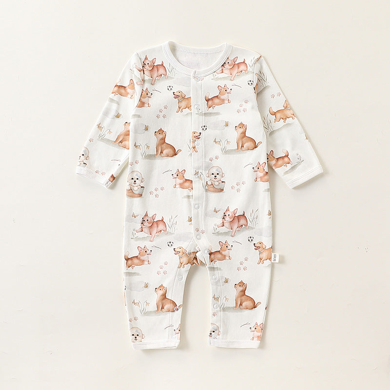 Autumn and Spring Arrival Baby Unisex Simple Animals Pattern Long Sleeves Rompers, MyKids-USA®, Baby One-Pieces, MyKids-USA - Size/Age - 66 (3-6M) - Color - White -  -  - TR2410151728-C