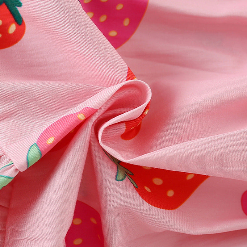 Summer Arrival Strawberry Pattern Short Sleeves Crew Neck Dress for Stylish Girls, MyKids-USA®, Baby & Toddler Dresses, MyKids-USA -  -  -  -  -  -  - 