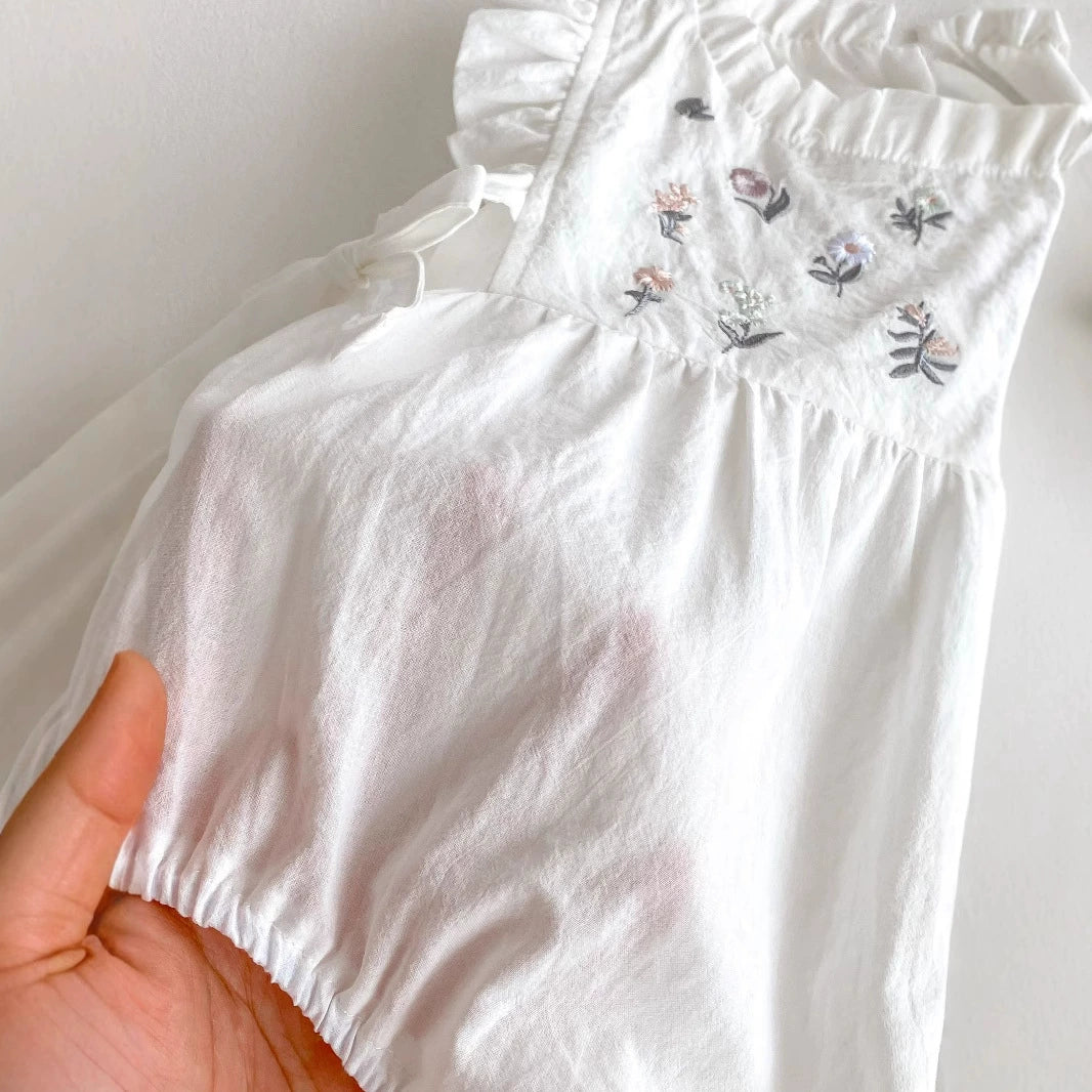 Summer Arrival Baby Girls Flowers Embroidered Fly Sleeves Onesies, MyKids-USA®, Baby One-Pieces, MyKids-USA -  -  -  -  -  -  - 