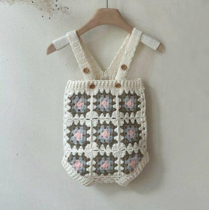 Spring Arrival Baby Girls Vintage Geometric Pattern Sleeveless Strap Bodysuit, MyKids-USA®, Bodysuits, MyKids-USA - Size/Age - 66 (3-6M) - Color - Beige -  -  - TR2601271130-B.